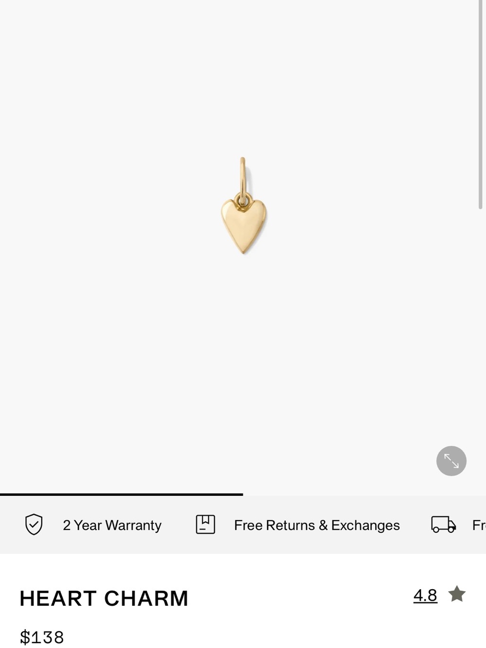 Mejuri 10k YG Heart Charm